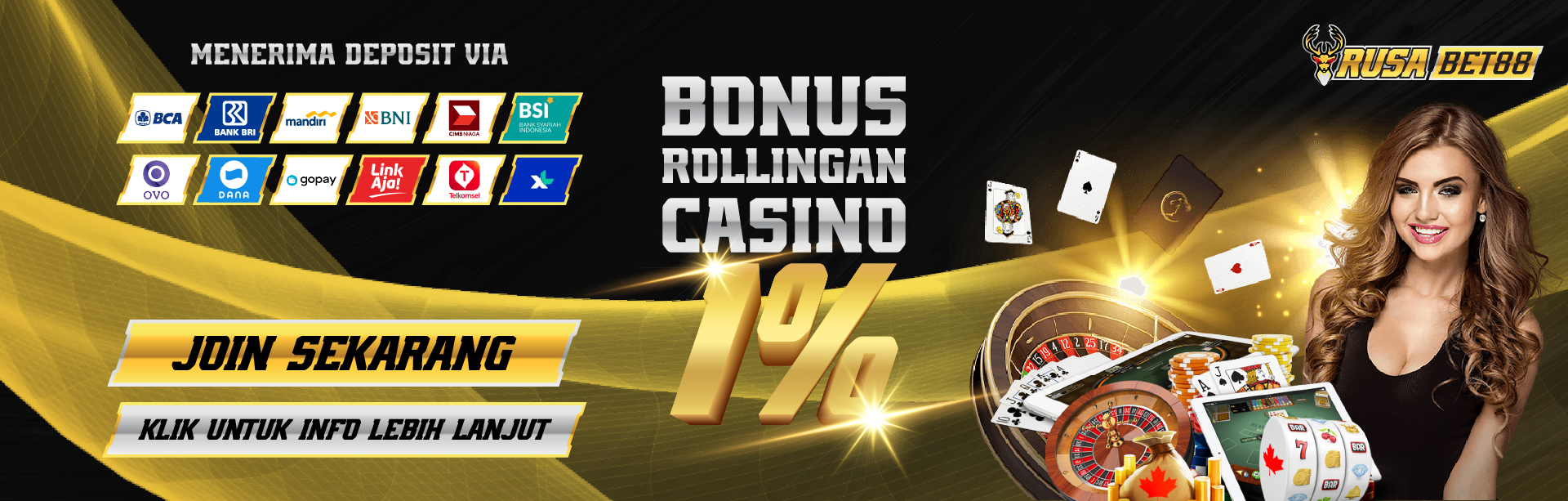 BONUS ROLLINGAN CASINO 1%